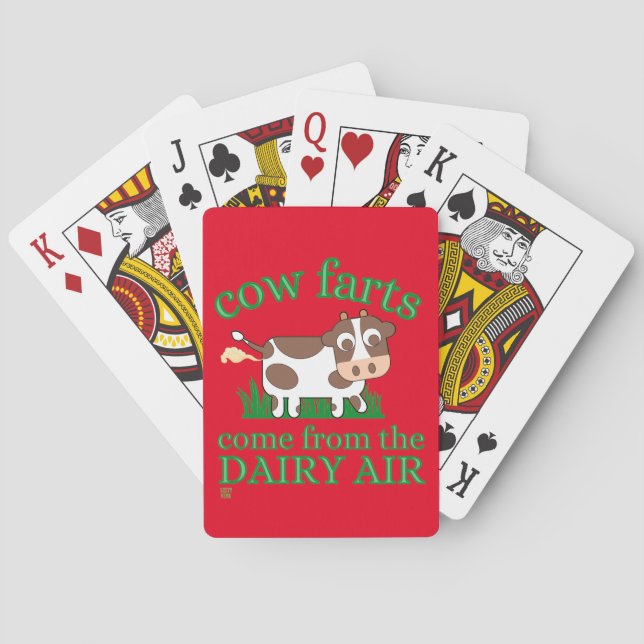funny playing cards  "COW FARTS..." (Back)