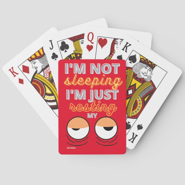 funny playing cards  "I'M NOT SLEEPING..." (Back)