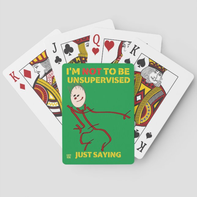 funny playing cards  "UNSUPERVISED" (Back)