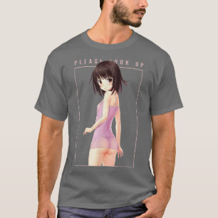 Funny Please Look Up Sey Anime Girl Aesthetic Cute T-Shirt