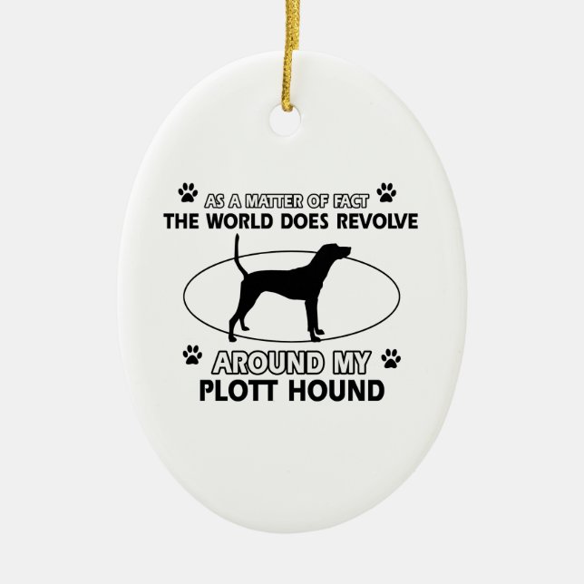 Funny PLOTT HOUND designs Ceramic Ornament (Front)