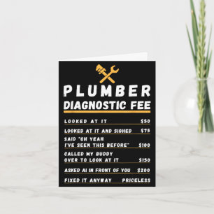 Funny plumber diagnostic fee card