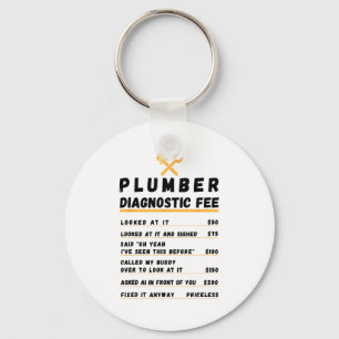 Funny plumber diagnostic fee keychain