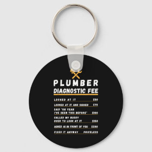 Funny plumber diagnostic fee keychain
