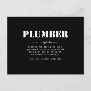 Funny Plumber Gift - Dictionary Definition Postcard