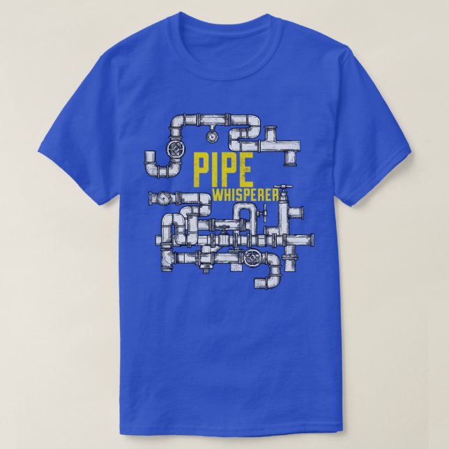 Funny Plumber Plumbing Pipe Whisperer Water Pipes  T-Shirt (Design Front)