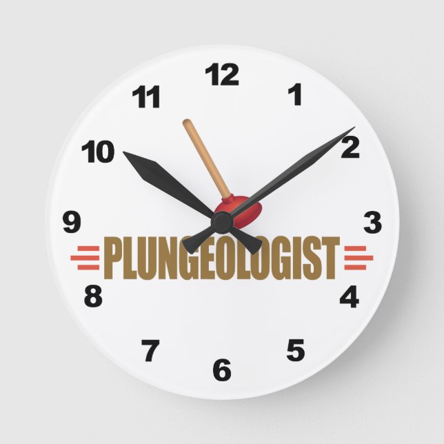 Funny Plumber Round Clock (Front)