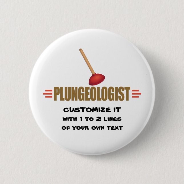 Funny Plumbing 2 Inch Round Button (Front)