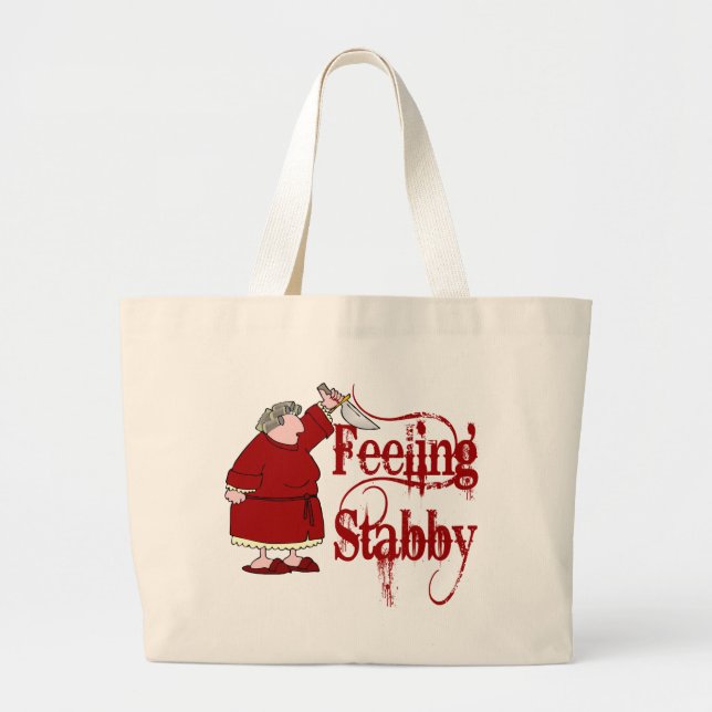 Funny PMS Stabby Large Tote Bag (Front)