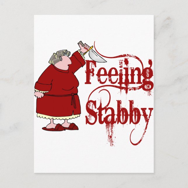 Funny PMS Stabby Postcard (Front)