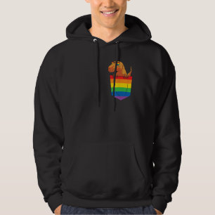Funny Pocket dinosaur LGBT Animal Rainbow Flag Gay Hoodie