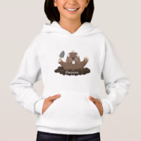 Funny pocket gopher digging cartoon illustration