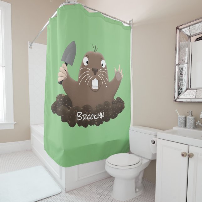 Funny pocket gopher digging cartoon illustration (In Situ)