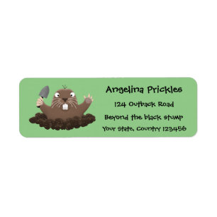 Funny pocket gopher digging cartoon illustration