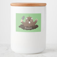 Funny pocket gopher digging cartoon illustration 
