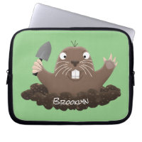 Funny pocket gopher digging cartoon illustration