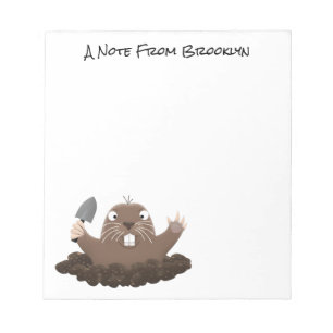Funny pocket gopher digging cartoon illustration notepad