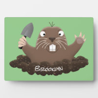 Funny pocket gopher digging cartoon illustration