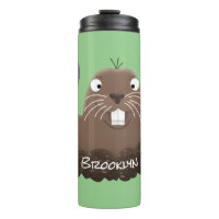 Funny pocket gopher digging cartoon illustration