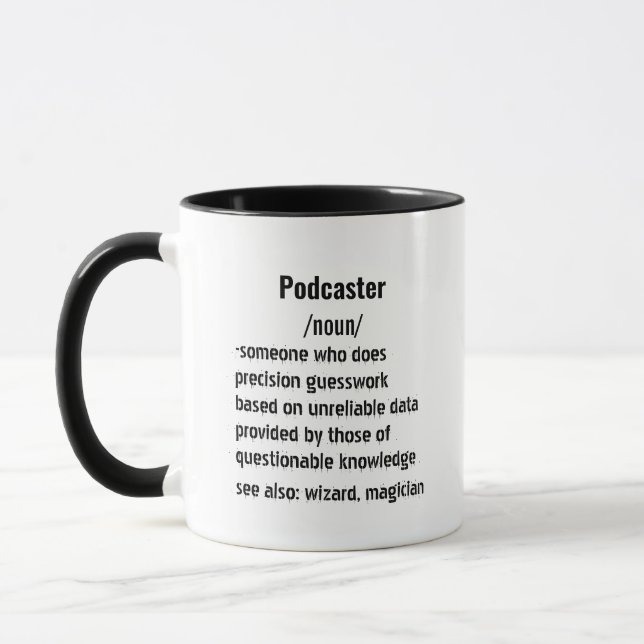 funny Podcaster Definition gifts for men women Mug (Left)