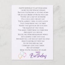 Funny Poem for Mom Birthday
