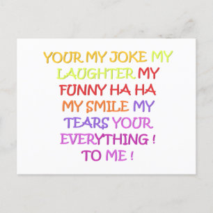 Funny poem love with art design for anyone postcard