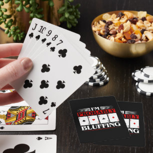 Funny poker bluffing word art playing cards