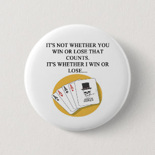 funny poker bridge card player design 2 inch round button