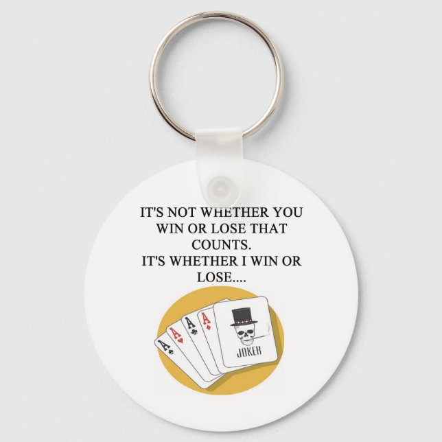 funny poker bridge card player design keychain (Front)