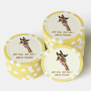 Funny Poker Chips Playful Giraffe - Smile