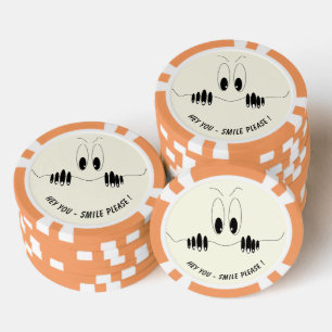 Funny Poker Chips with Playful Curious Eyes