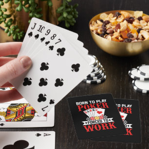 Funny poker work word art playing cards