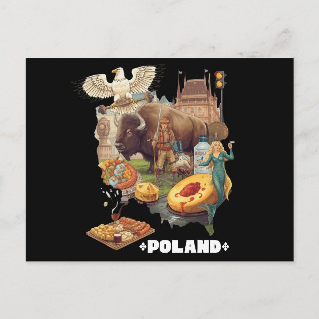 Funny Poland Stereotype Overload Postcard (Front)