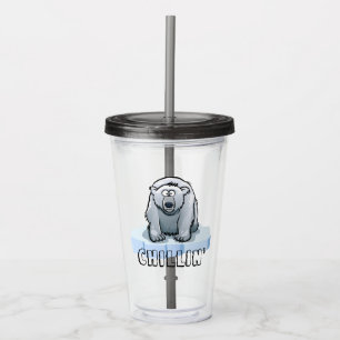 Funny Polar Bear Chillin  Acrylic Tumbler