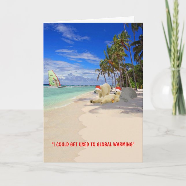 Funny Polar Bear Christmas Holiday Card (Front)