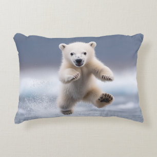 Funny Polar Bear Cub Accent Pillow