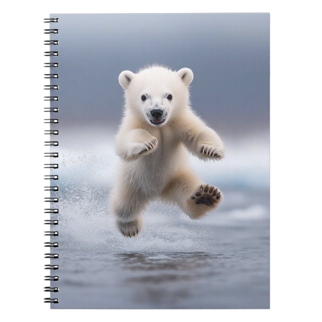 Funny Polar Bear Cub Notebook (Front)