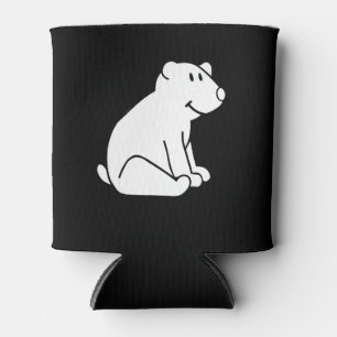 Funny Polar Bear Drawing Animal Lover Can Cooler