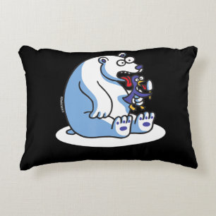 Funny Polar Bear Penguin Ice Cream Animal Lover Accent Pillow