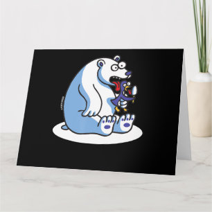 Funny Polar Bear Penguin Ice Cream Animal Lover Card