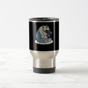 Funny Polar Bear Penguin Ice Cream Animal Lover Travel Mug