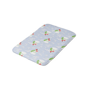 funny polar bear santa bath mat