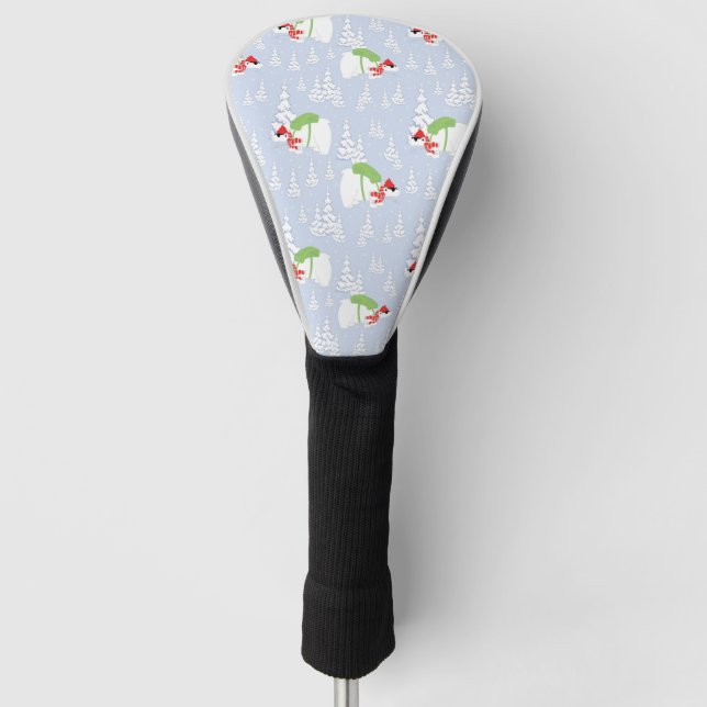 funny polar bear santa golf head cover (Front)