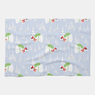 funny polar bear santa kitchen towel