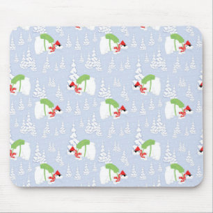 funny polar bear santa mouse pad
