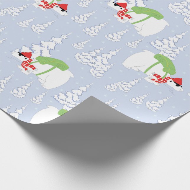 funny polar bear santa wrapping paper (Corner)