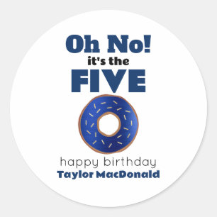 Funny Police Donut 50th Birthday Classic Round Sticker