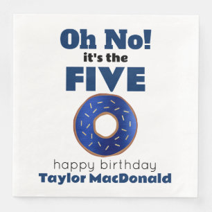 Funny Police Doughnut 50th Birthday Napkin