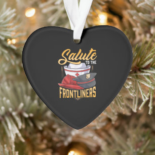 Funny Police Firefighter Frontliner Nurse Gifts Ornament
