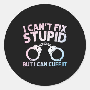 Funny Police Officer Art For Men Women Policeman C Classic Round Sticker